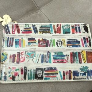 Kate Spade Bella Bookshelf Like a Book Print Barnes & Noble Zippered Travel Bag